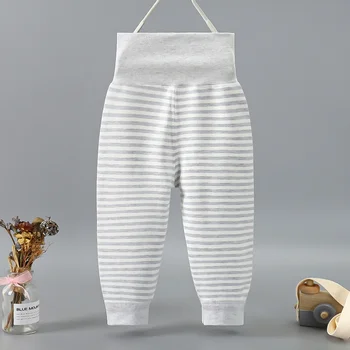 طفل ارتفاع الخصر البطن السراويل الطفل الملونة خيط القطن السراويل الوليد الخريف السراويل أسفل ساق واحدة الخريف 2
