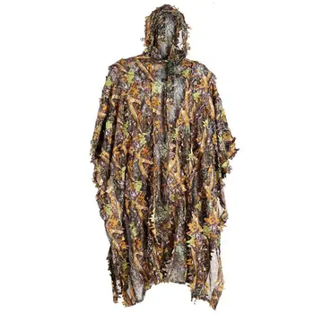 3D Leaves Ghillie Suit, Woodland Poncho Raincoat, Hunting Camouflage Suit, Camo Cape Cloak Clothing, For Bird Animal Photography 1