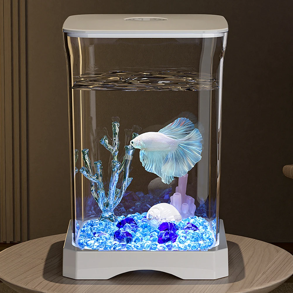 Desktop Fish Bowl High Transparency Small Landscape Fish Tank Aquarium Tank Breeding for Home Office