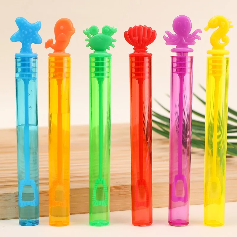 Marine Animal Mini Bubble Wands 12/60x Summer Outdoor Gift Beach Toys Indoor Bath Themed Birthday Party Colorful Bubble Stick