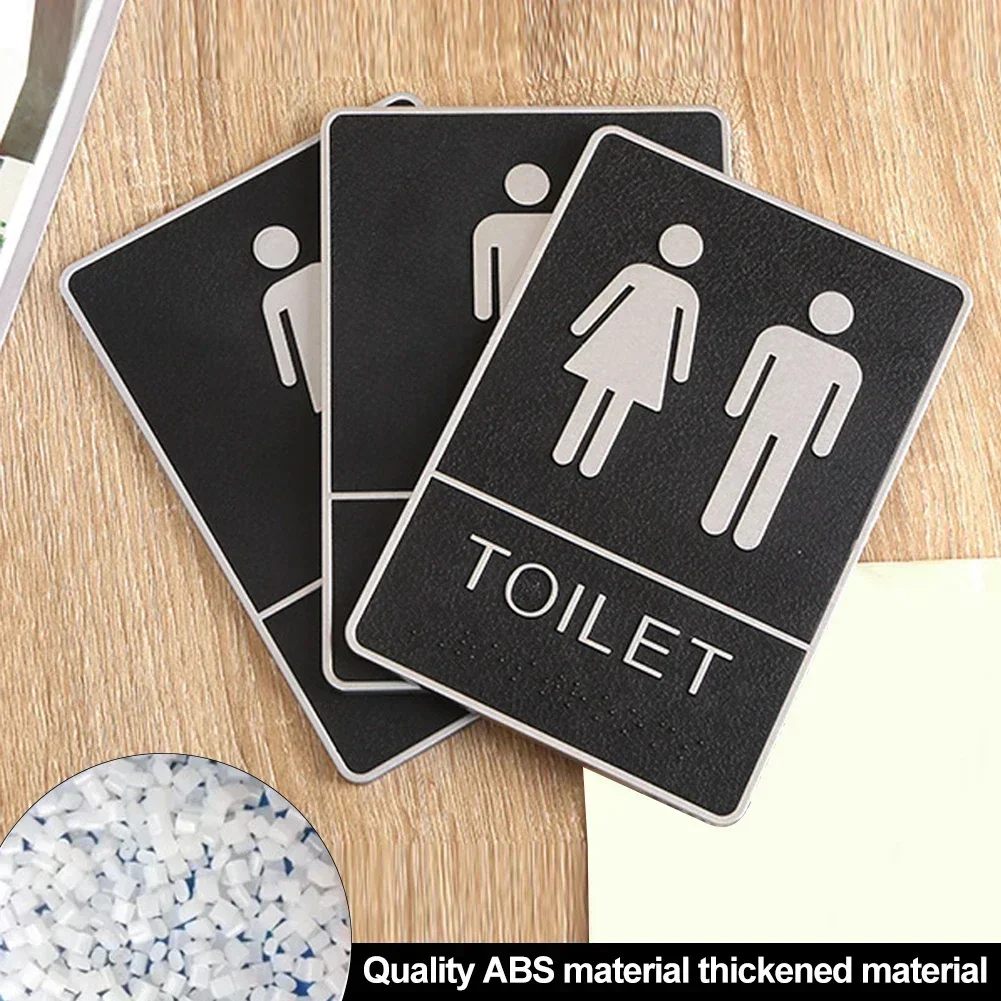 Wall Stickers Toilet Stickers Bathroom Acrylic Mark Label Removable Back Self-Adhesive Toilet WC Sign Wall Sticker DIY Decor Washroom Sign Mark Office 1PC