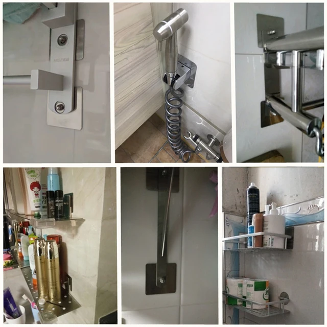 2Pcs Falhorog Csavarmatricák Nem Jelölő Vízálló Horgok A Fürdőszoba Tároló Állvány Képkeret Köröm Konyhai Tartó - Image 5