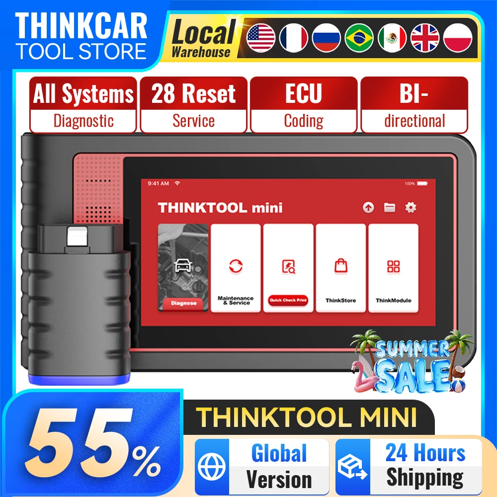THINKCAR Thinktool Mini OBD2 Scanner Professional Full System Auto Scanner 28 Reset All software Free Update Diagnostic Tools
