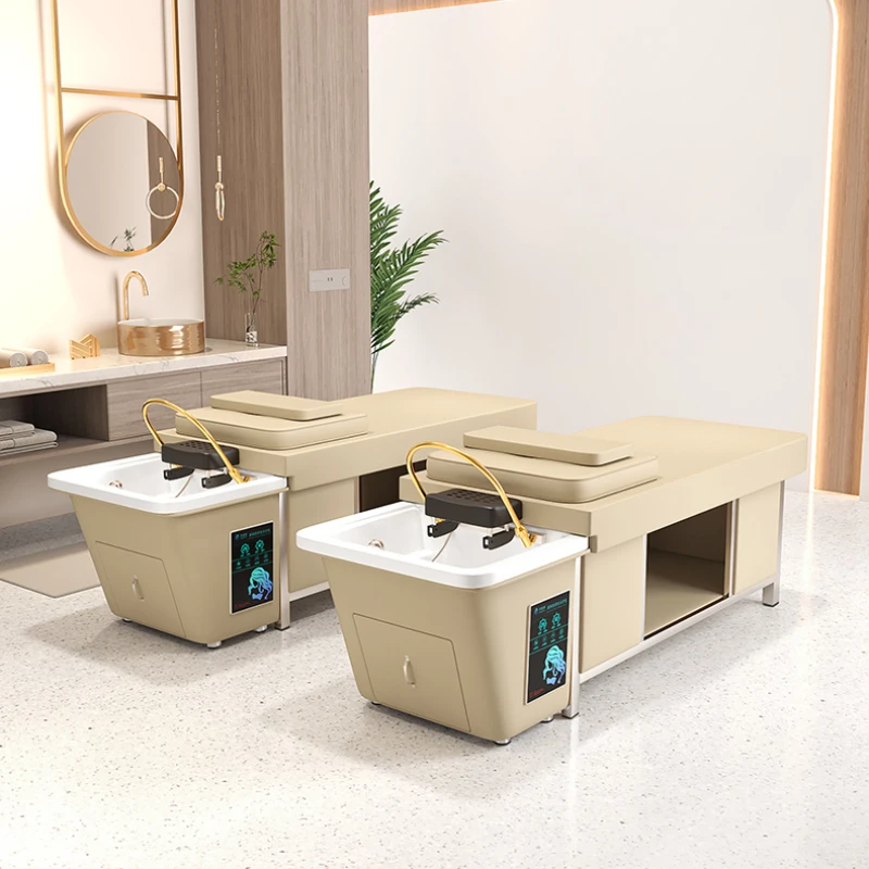 dedicated thai massage shampoo chair customization ear picking foot therapy shampoo chair massageador barbeiro furniture qf50sc Massage Hairdressing Shampoo Chairs Cosmetology Dedicated Barber Shop Stainless Steel Shampoo Chair Massageador Furniture QF50SC