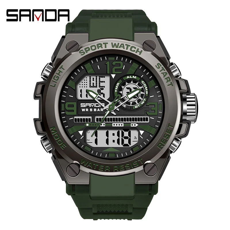SANDA 6024 2023 Top Brand Men's Watches 5ATM Waterproof Sport Military Wristwatch Quartz Watch for Men Clock Relogio Masculino 2