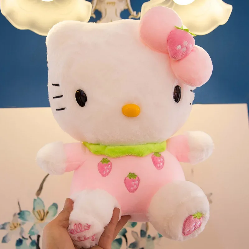 

Sanrio Originality Cartoon Fruit Hello Kitty Strawberry Cat Plush Doll Toys Girl Gifts Sanrio Room Decor Anime Plush Pendant
