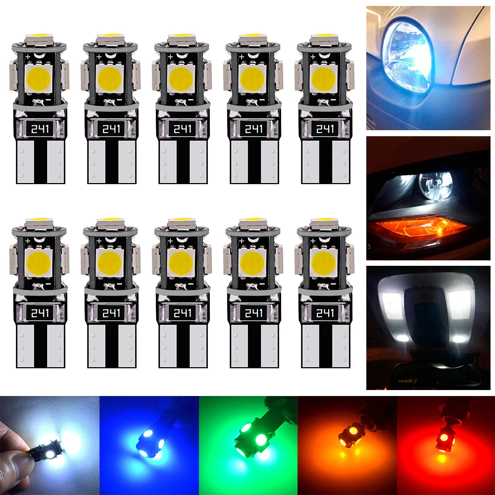 6pcs W5w Led T10 Led Canbus 168 194 Led Bulb 24smd Car Side Marker Light  License Plate Lamp White Blue Yellow Red Pink 12v 6000k - Signal Lamp -  AliExpress