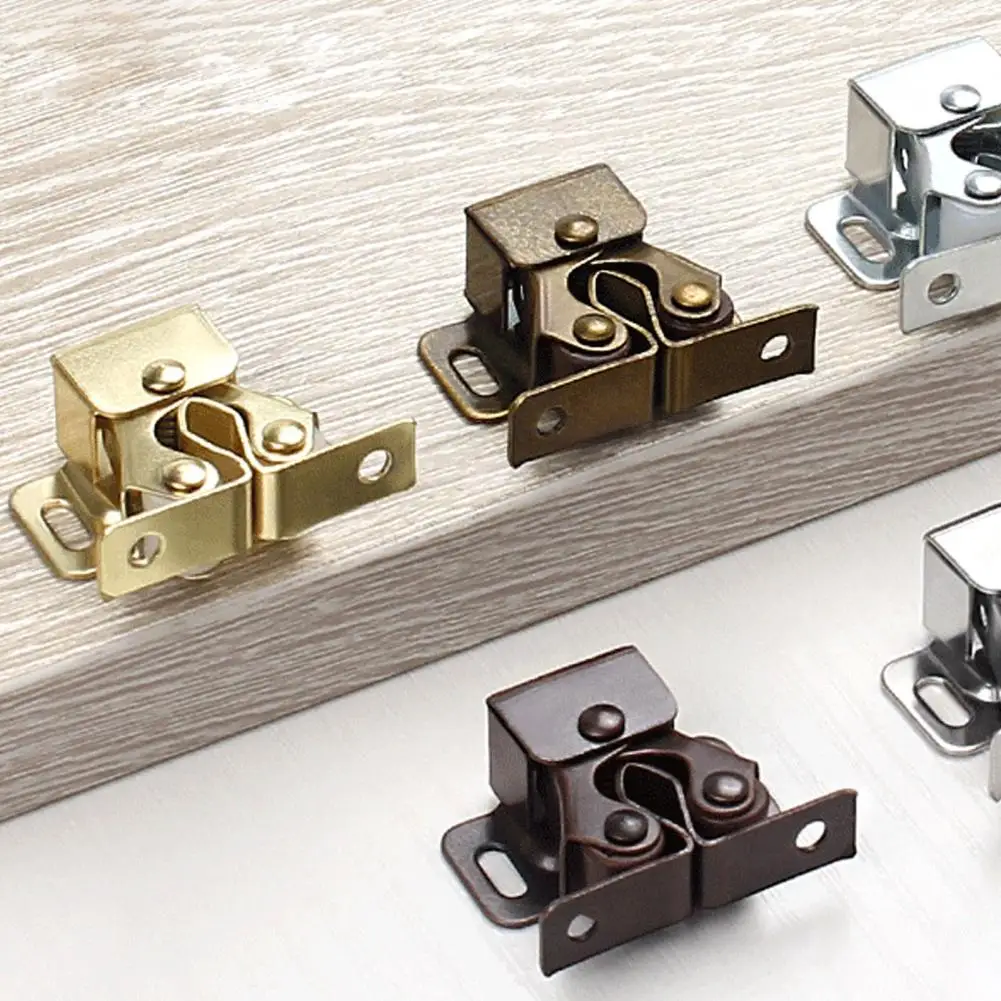 Hard Touch Beads Lock Door Hardware Door Bead Lock 0.88mm Thick Card Two-wheel Spring Buckle Catch Not Easy to Fade