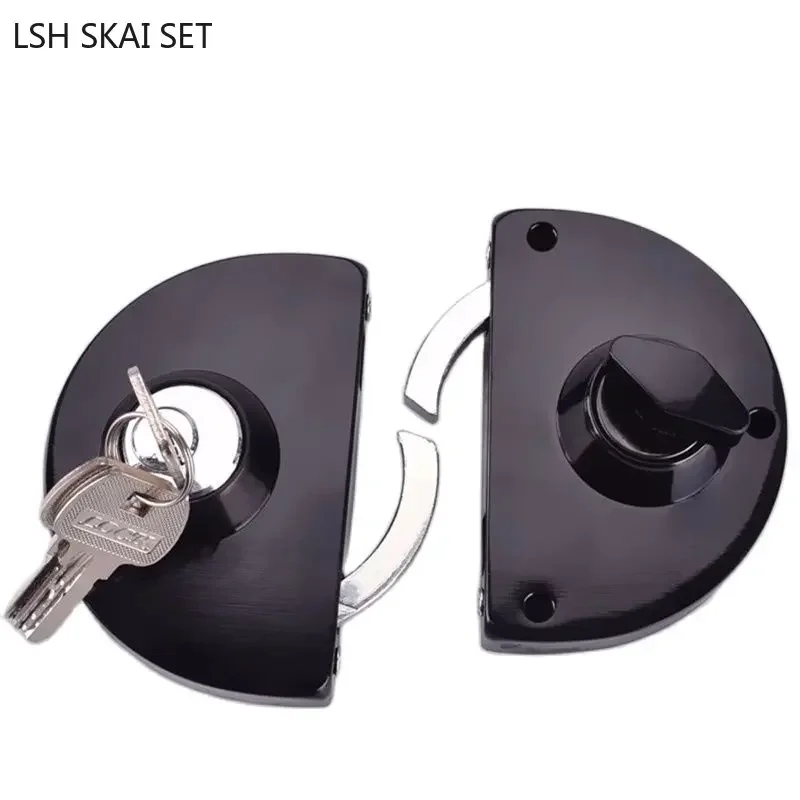 Belt Framed Glass Door Lock Bathroom Double Bolt Sliding Door Hook Lock Home Balcony Stainless Steel Locks Indoor Hardware