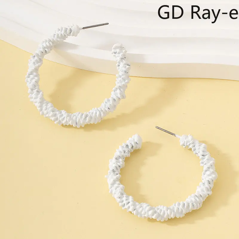 White Hoop Earrings Women Earrings Women White Metal Hoop Earrings
