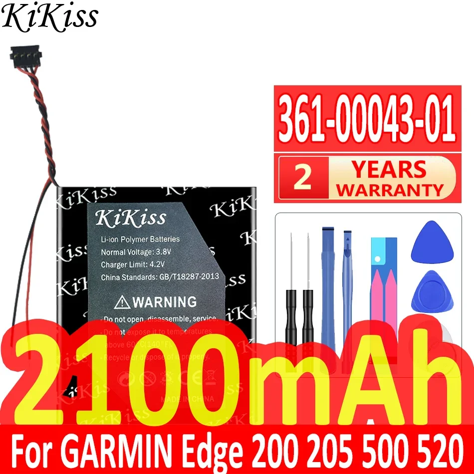 2100Mah Kikiss Potente Batteria 361-00043-01 Per Garmin Edge 200 205 500 520 Edge Explore 820 Gps 520 Plus