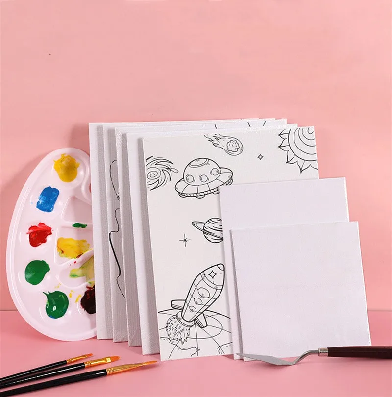 

10pcs Blank Canvas Painting Board Screen Canvases for Paint Drawing Children Oil Acrylic Art Supplies