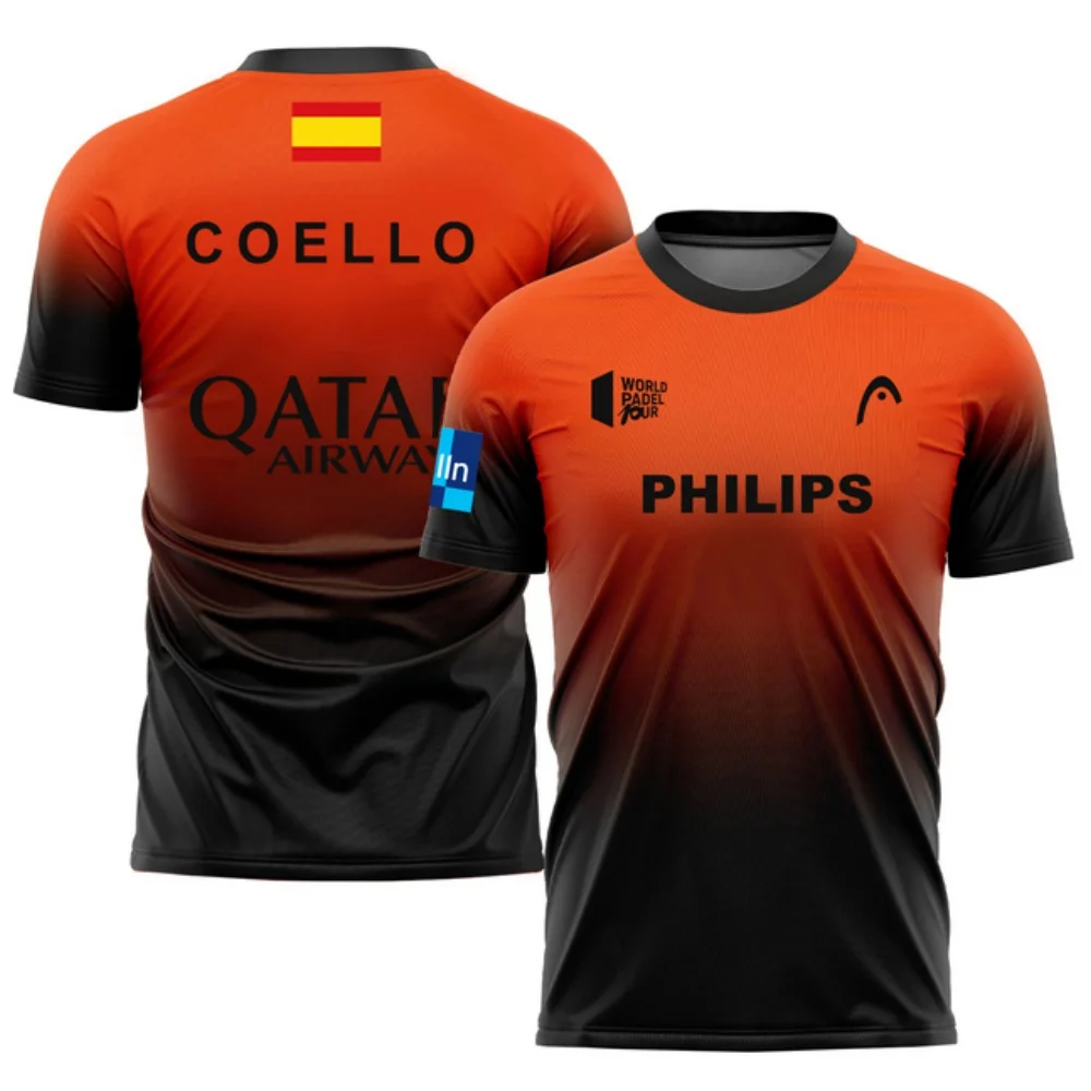 thumbnail image 1 of Camiseta transpirable con degradado 3D para hombre, camiseta de fitness, running, tenis, bádminton, talla asiática, 2024, 1 of 5