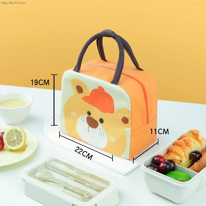 Lunch Bag Cartoon Cute Lunch Bag For Children Aluminum Insulation Keep Temperature Lunch Box Hangbag Outdoor Picnic Food Storage Bags