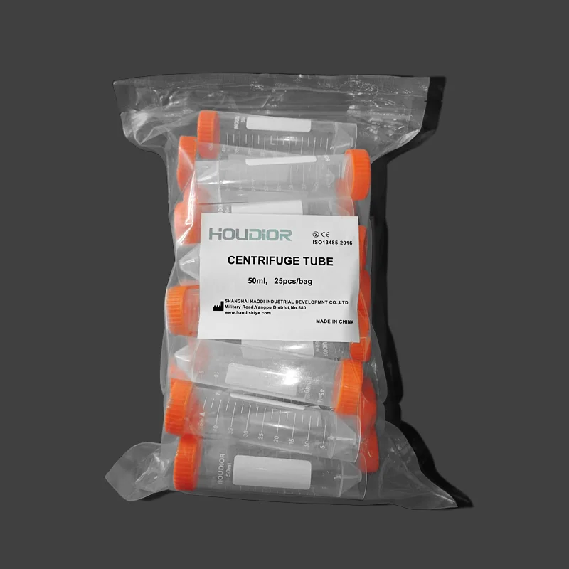 Plastic Test Tubes Centrifuge Tube 25Pcs/bag 50ml Plastic Screw Cap