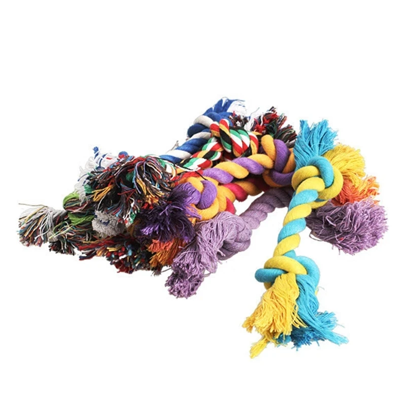 Dog Toys Knot Rope Chew for Small Medium Large Dogs Durable Braided Pets Interactive Funny Teeth Cleaning Supplies 1pc 5