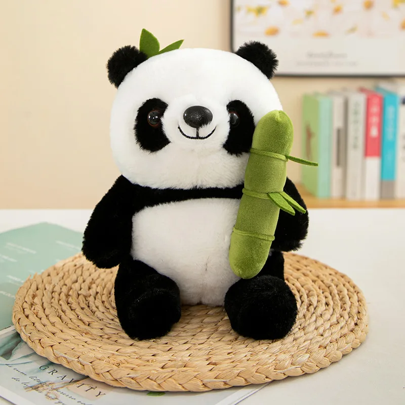 Muñeca de Panda de bambú Kawaii, juguete de peluche suave, almohada de peluche, regalo de cumpleaños para niños, Niña y novia, 25cm