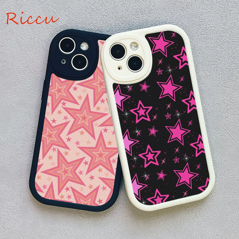 Custodia Per Telefono Hot Pink Pentagram Star Per Iphone 14 13 11 12 Pro Max 13 12Mini 7 8 Plus Iphone 14 Xs Xr Cover Protettive In Pelle Di Agnello