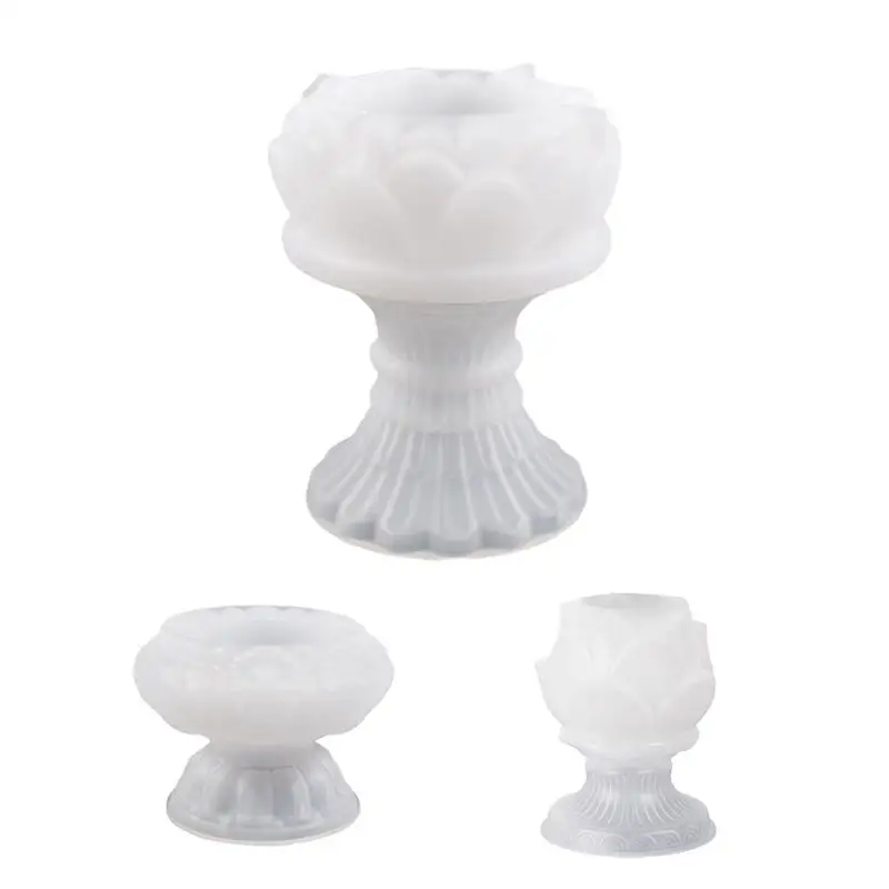 

Lotus Flower shaped Resin Mold Thick Reusable Silicone Casting Molds Easy Demolding Resin Candle Holder for home decoration