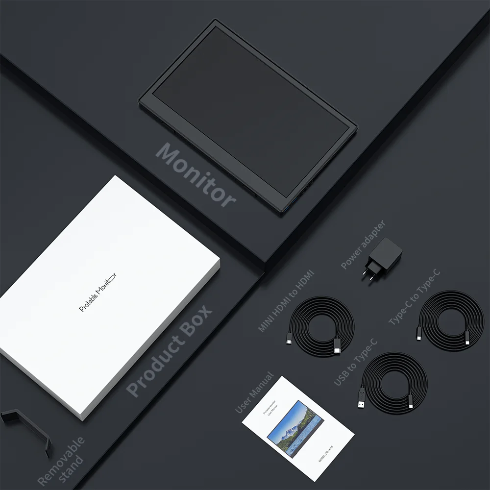 JSHIX 11.6 인치 휴대용 모니터 HD 화면 두 번째 디스플레이 USB 포트 외부 키보드 마우스 노트북 전화 용 VESA 스탠드 모니터