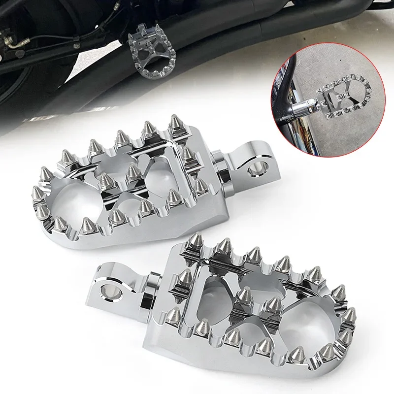 

Motorcycle Chrome Foot Pegs Footrest Gear Shift Brake Pedals For Harley Bobber Chopper Sportster Glide Street Bob Dyna Fatboy