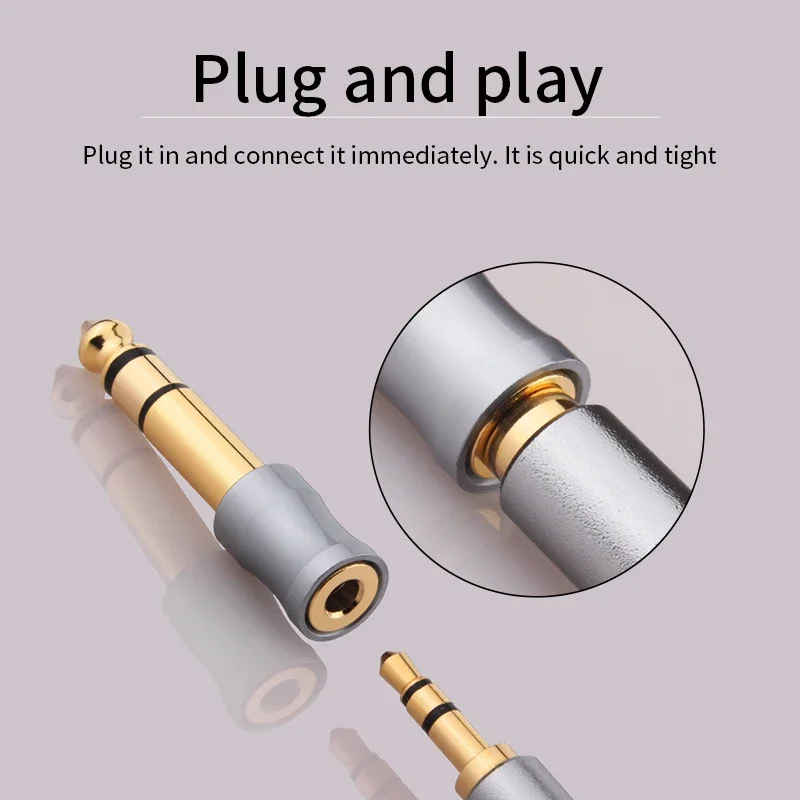 YYTCG 잭 6.5 6.35mm 수 플러그-3.5mm 암 커넥터 헤드폰 앰프 오디오 어댑터 플러그, 휴대폰 PC 노트북용