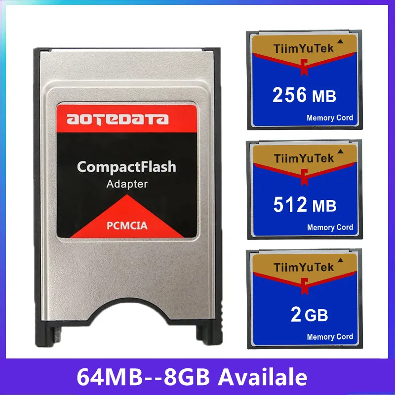 2 in 1 Industrial Compact Flash CF Card 32MB-8GB With CF to PCMCIA Card Adapter 68 Pin For Mercedes Benz CNC/Fanuc OI MD/ laptop