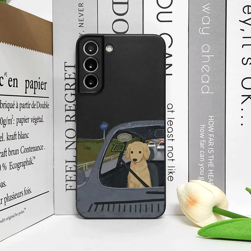 Charming Cartoon Animal Couple Dog Printed Soft Phone Case Cover