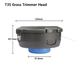 Universal Grass Trimmer Head with Nylon Line (T35)