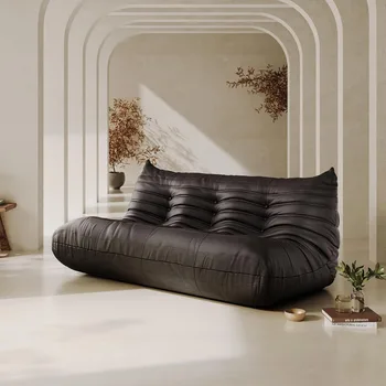 Foam Bean Bag Chairs for Adults,Big Faux Leather Bean Bag Sofa,Floor Lazy Couch for Living Room Bedroom Dorm Office