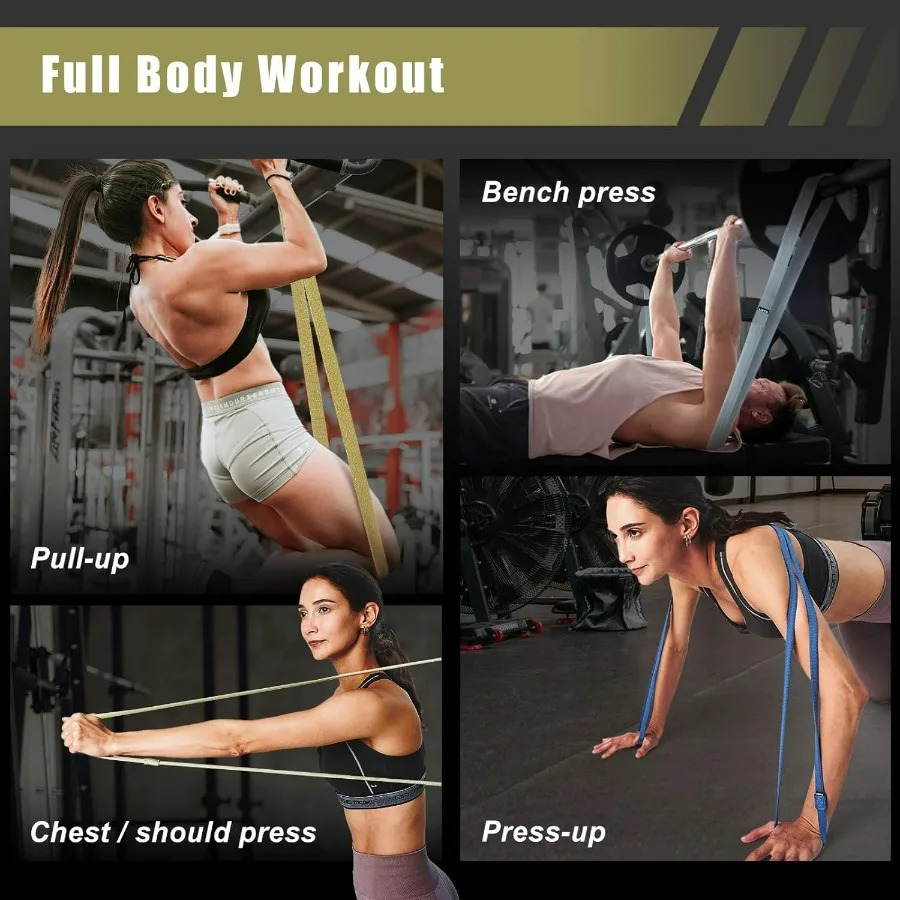 Fabric Resistance Bands for Men & Women | Long Exercise Band for Workout, Stretch, Yoga, Full Body Training | Soft Mesh Cloth, N