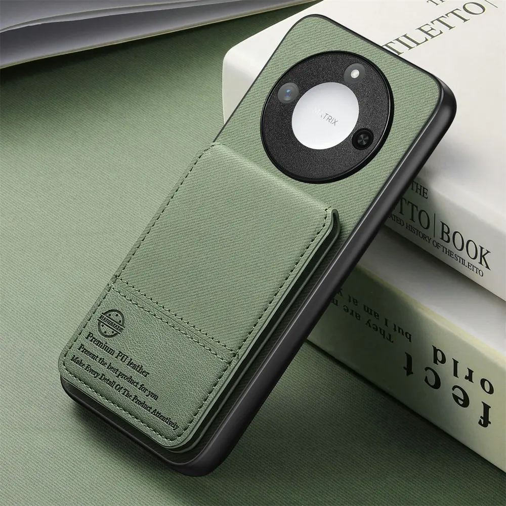 Premium RFID Blocking Leather Wallet Case with Card Holder and Magnetic Closure