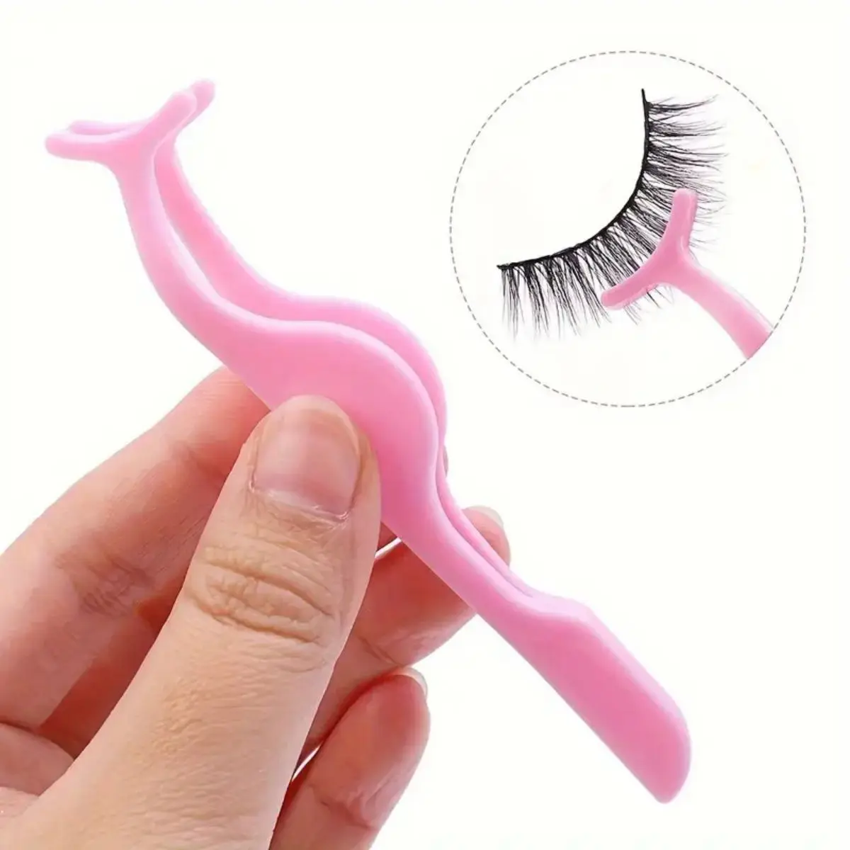 Stainless Steel Eyelash Extension Tools, Curved Eyelash Tweezer, False Eyelashes Applicator Tweezer, Lash Brush 4