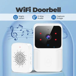 Smart Home Wireless Video Doorbell with Night Vision and Two - Way Intercom (WHITE)