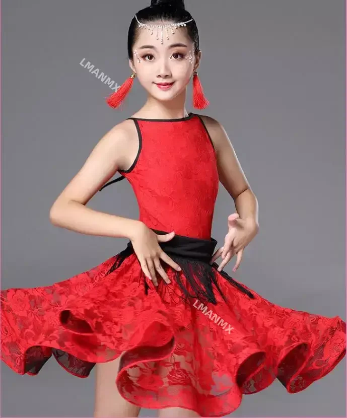 

New Girl short Sleeves Standard Latin Dance Dress Children Ballroom Dance Dresses Kids Salsa Rumba Cha Cha Samba Tango Dress