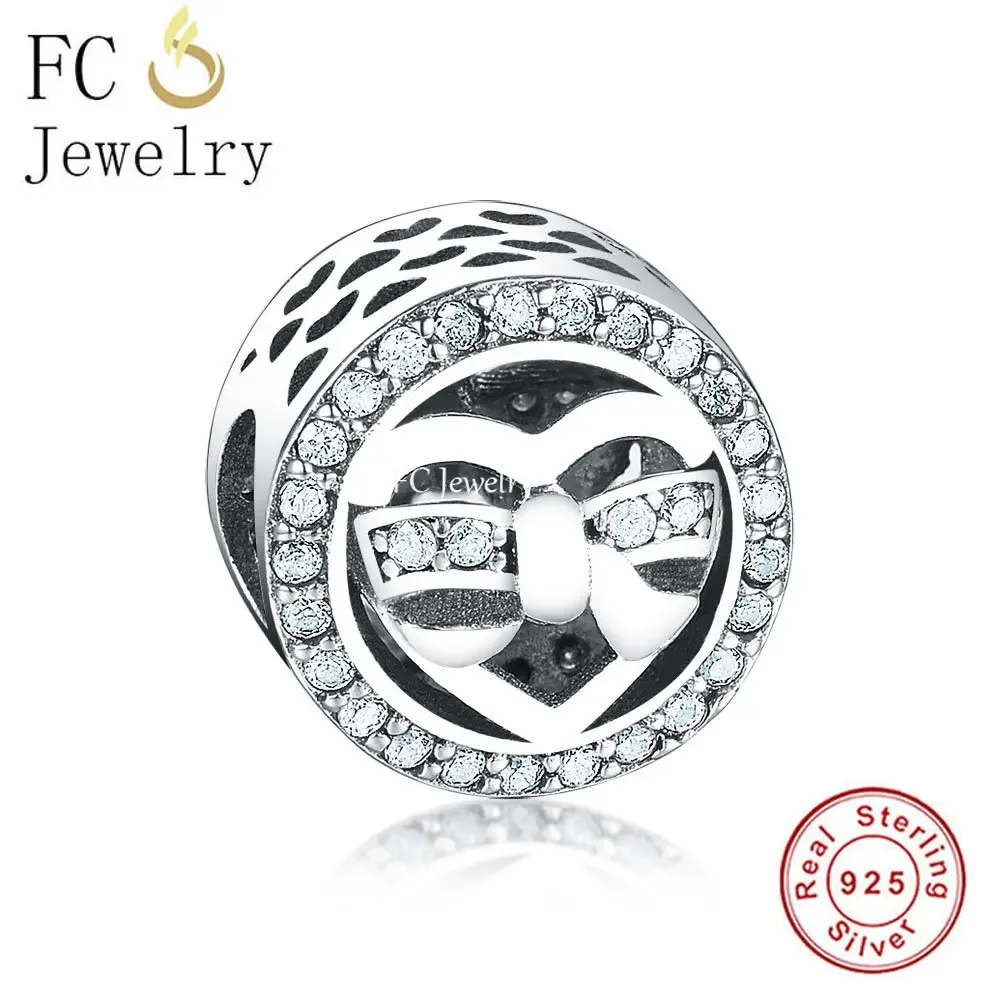 

FC Jewelry Fits Original Brand Charm Bracelet 925 Silver Love Arrow Couple Heart Bead For Making Women Valentine Day Berloque