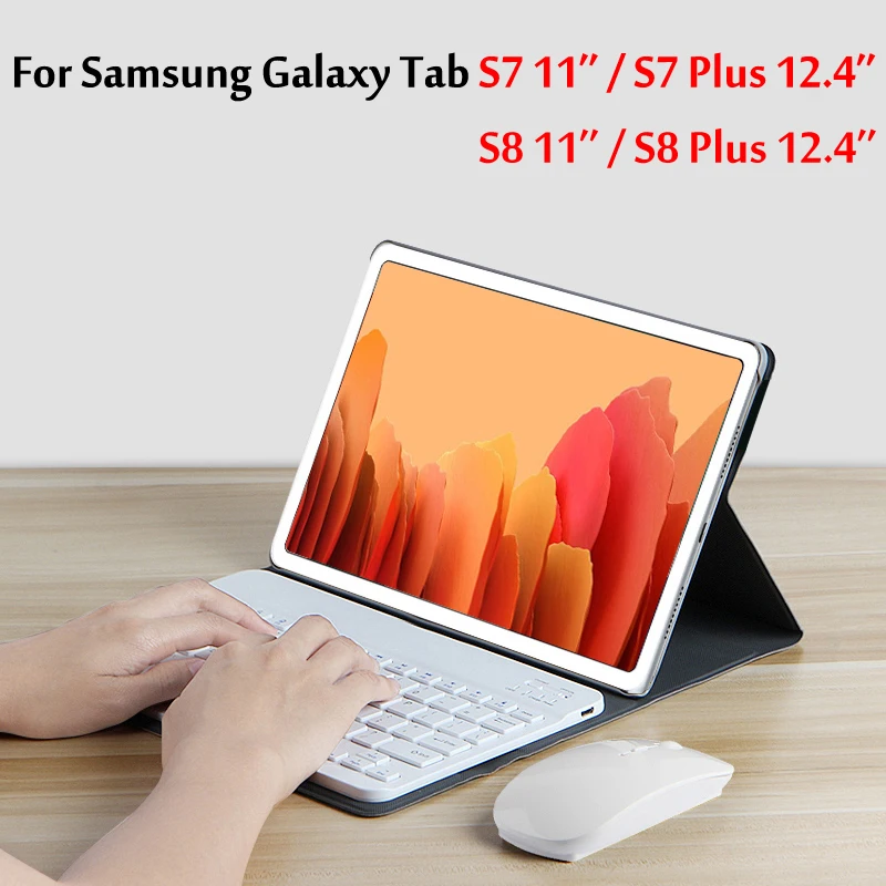 Чехол с беспроводной клавиатурой для Samsung Galaxy Tab S7 11 / FE Plus 12 4 дюйма SM-T970/T870/T736 чехол