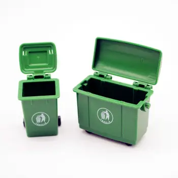 Mini Sanitation Trash Cans Model 1 Set 1:12 Dollhouse Miniature Trash Can Toy Simulation Garbage Trash Bin Doll House Decor 1