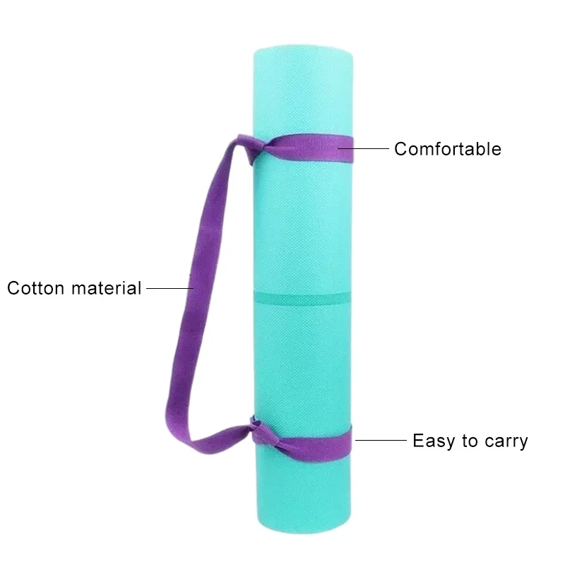 Yoga Mat Strap Belt Yoga Adjustable Shoulder Strap Sports Sling Shoulder Carry Belt Exercise Stretch Fitness Elastic Yoga Belt