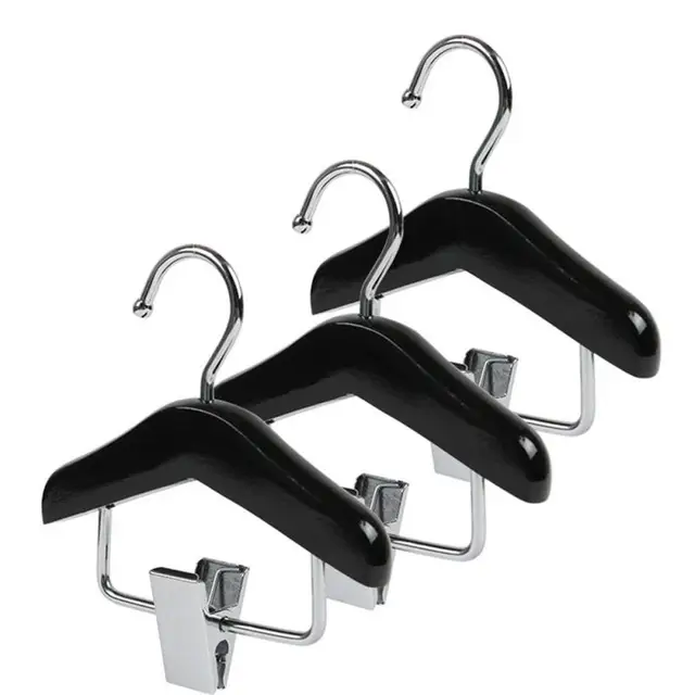 Nem Csúszós Ruhák Fogas Ruházati Állvány 10X1,2X10Cm Szilárd Fa Rönk Szín/ Fekete/ Retro Színes Tároló Háztartási Eszközök Mini - Image 2