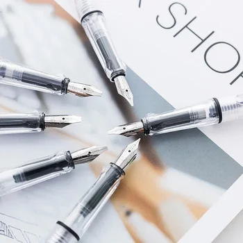 7 pezzi 0.7-3.0mm penna stilografica di alta qualità trasparente bianco gotico parallelo punta piatta penna calligrafia scuola ufficio cancelleria 1