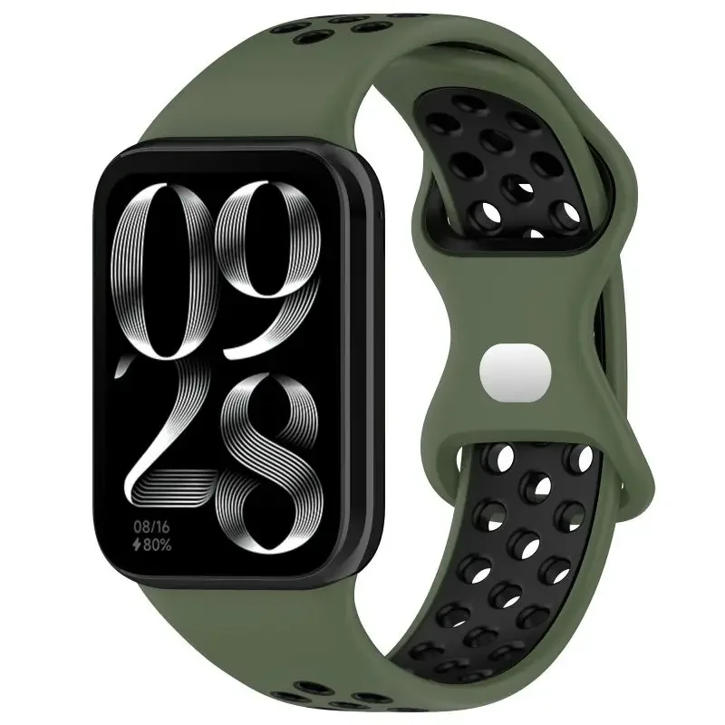 Bicolor Silicone Breathable Sport Smart Watch Strap Bracelet