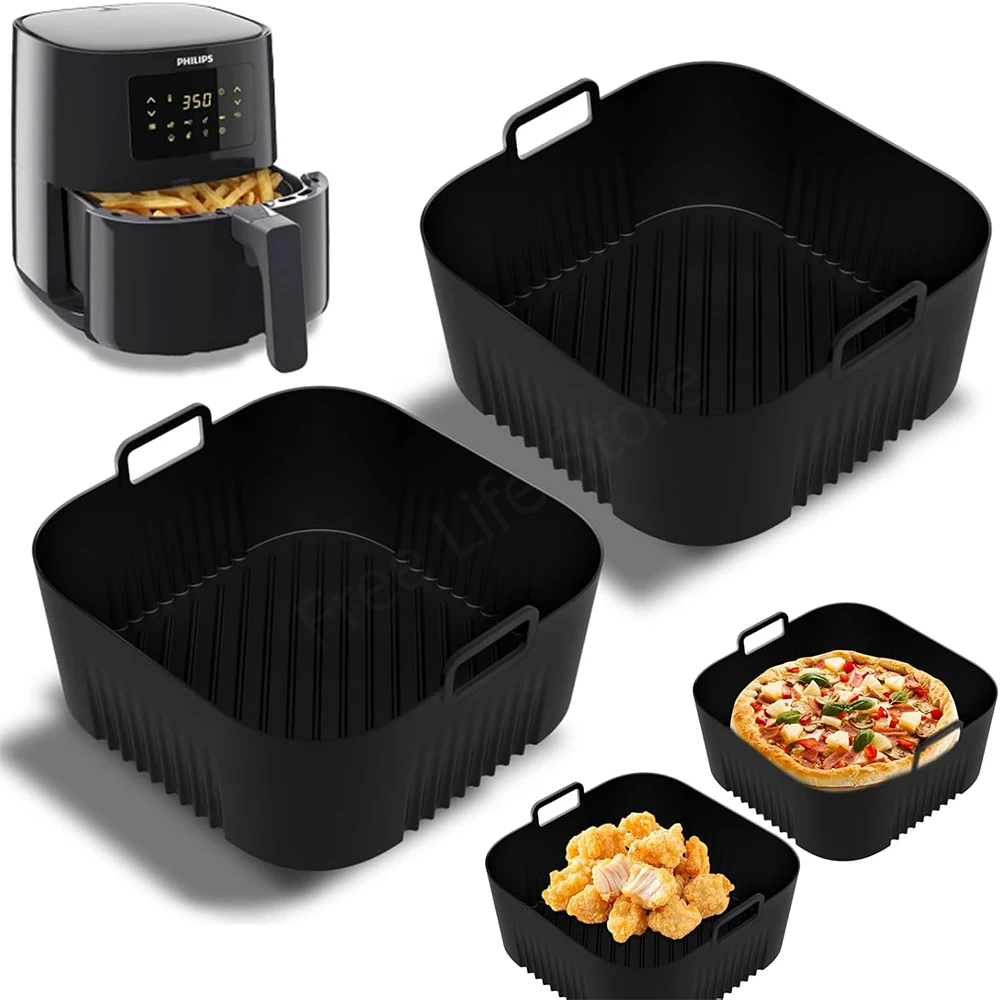 Silicone Air Fryer Liners for Philips HD9252 HD9200 HD9255 Reusable Baking Tray Non-Stick Easy Clean Up Air Fryer Accessories Air Fryer Liners Air Fryer Accessories