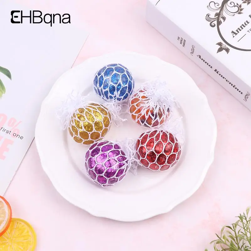 Grape Mesh Stress Balls For Adults Kids Autism Sensory Fidget Toys Soft Balls Stress Relief Balls Squeezing Grape Balls