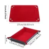 Rectangle Storage Tray PU Leather Velvet Folding Dice Tray Table Games Key Wallet Coin Organizer Trays Sundries Serving Tray 6