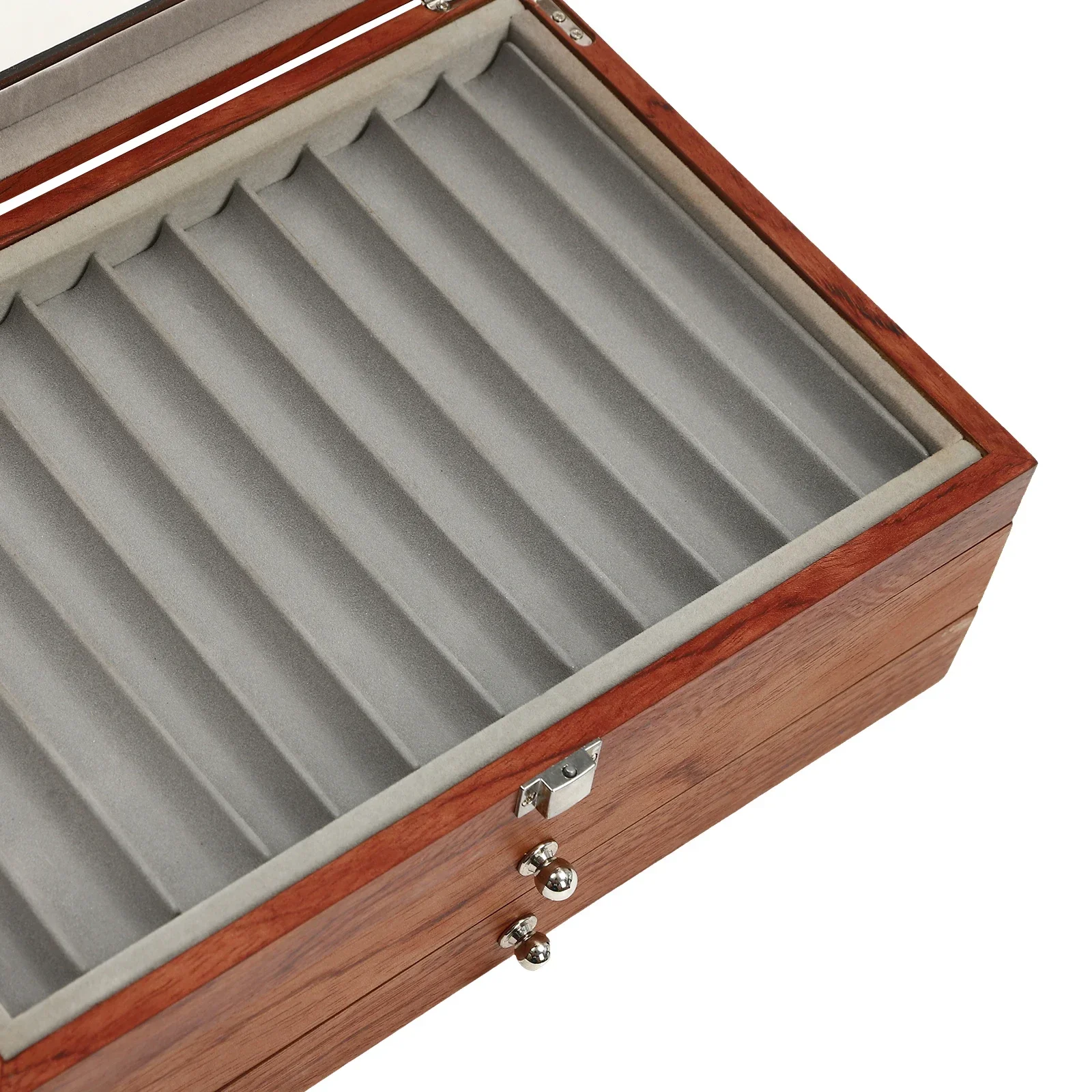Stiftbox Kollektionsbox aus Holz für Stifte Kugelschreiber 34 Fächer Stiftbox Füllfederhalter-Schrank Vitrine Füllfederhalter-Aufbewahrung – Detail 21