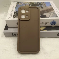 Luxury Candy Matte Soft Anti - Fall Phone Case Cover - OPPO F21 Pro 4G (TY brown)