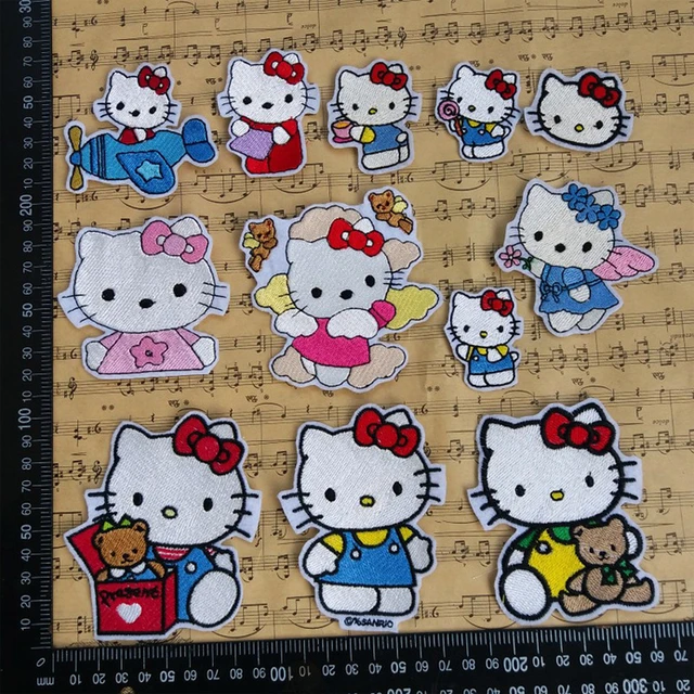 Hello Kitty Patch Embroidery Badge Clothes Bag Decorative Stickers Sanrio  Iron on Patches for Clothing Wholesale Accessories - AliExpress