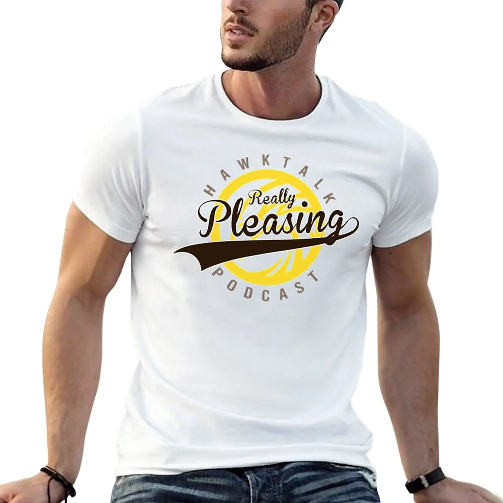 

Really Pleasing - Hawk Talk Podcast T-Shirt Short sleeve tee for a boy mens clothing