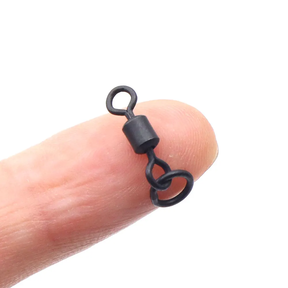 Carp Fishing Swivels 20pcs Carp Fishing Swivels Round Ring Hair Rig Swivels UK20# for Carp Hook Pop Up Bait Boilie Connector Fish Accessories Tackle